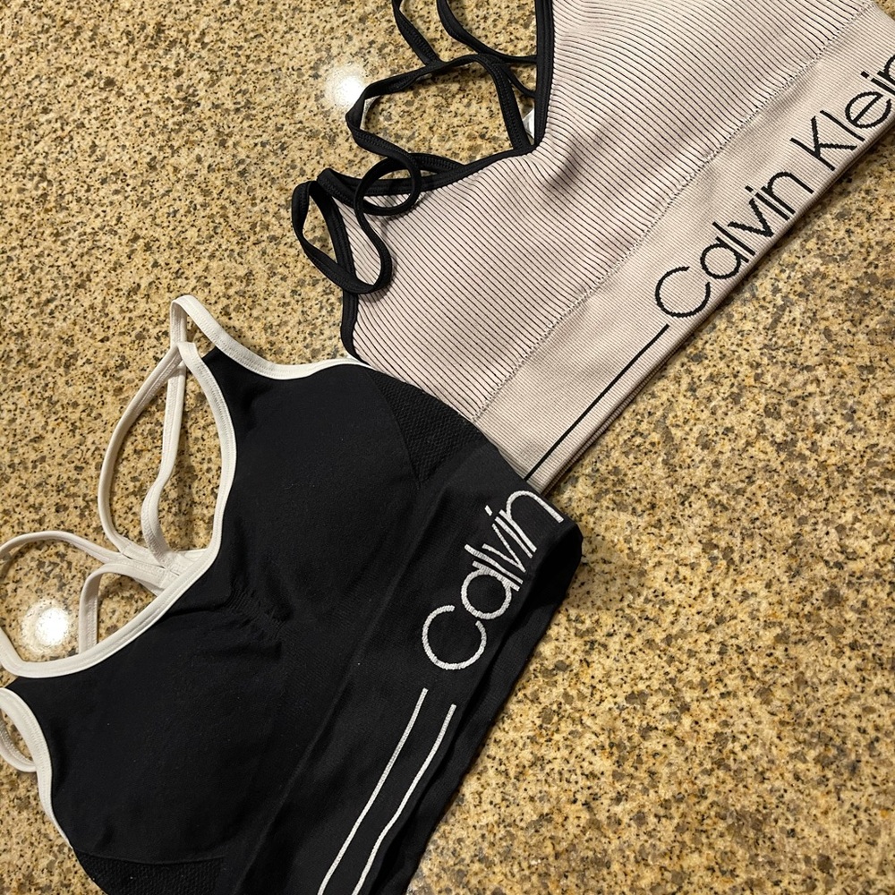 two calvin klein sports bras